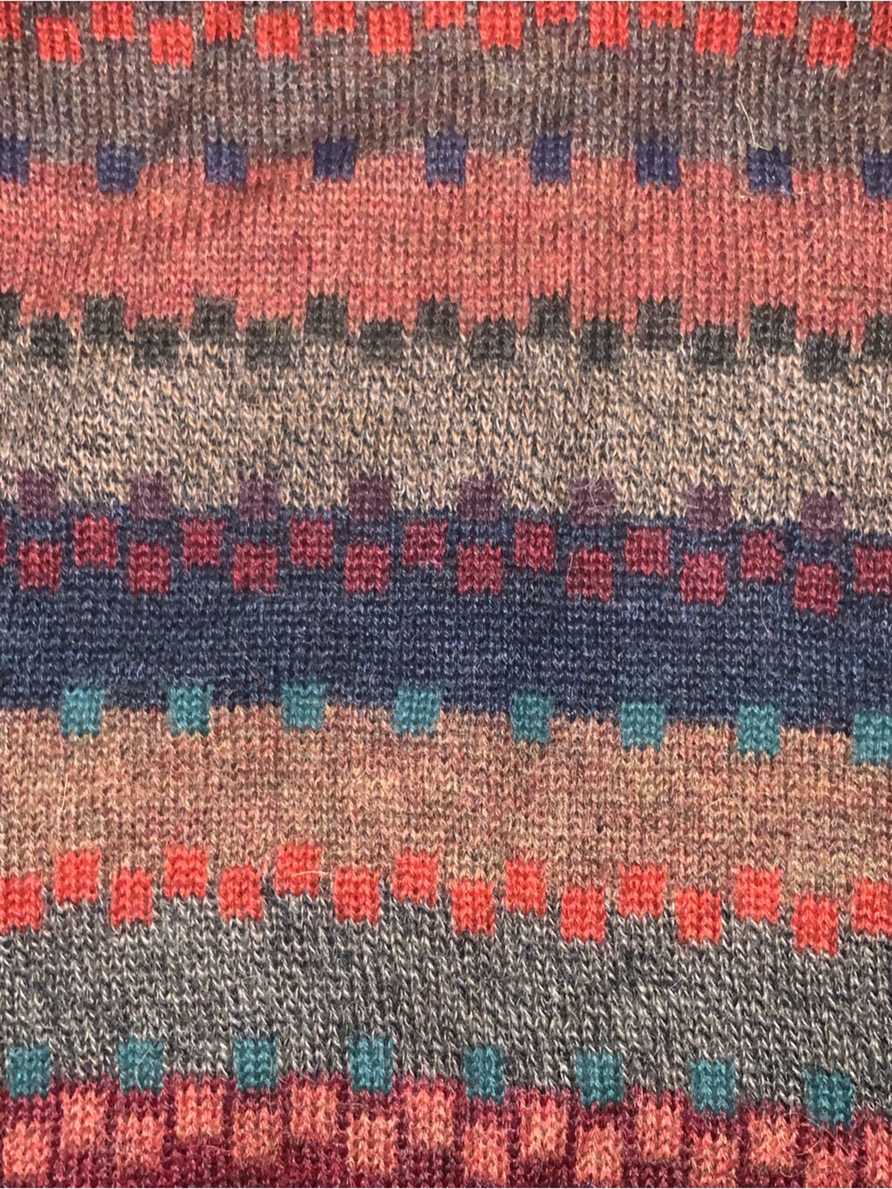 intiwara alpaca knit crewneck sweater soft non ichy colourful 100% wool L - Picture 8 of 9